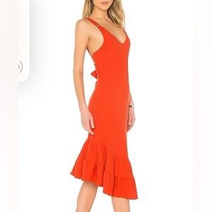 Free People red/orange tie back dress nwot S